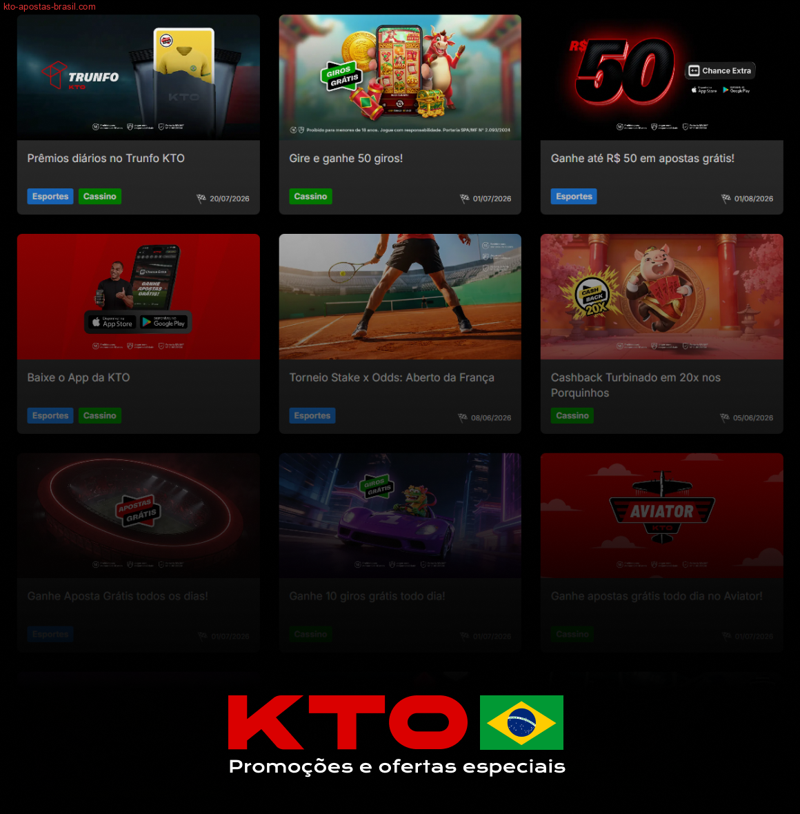 Experimente os bônus semanais, cashback e torneios na seção de bônus do KTO Casino.